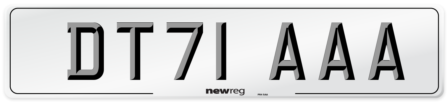 DT71 AAA Number Plate from New Reg